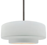 Radiance Medium Tier Pendant, Gloss White Frame, Brushed Nickel -Rigid Stem Kit