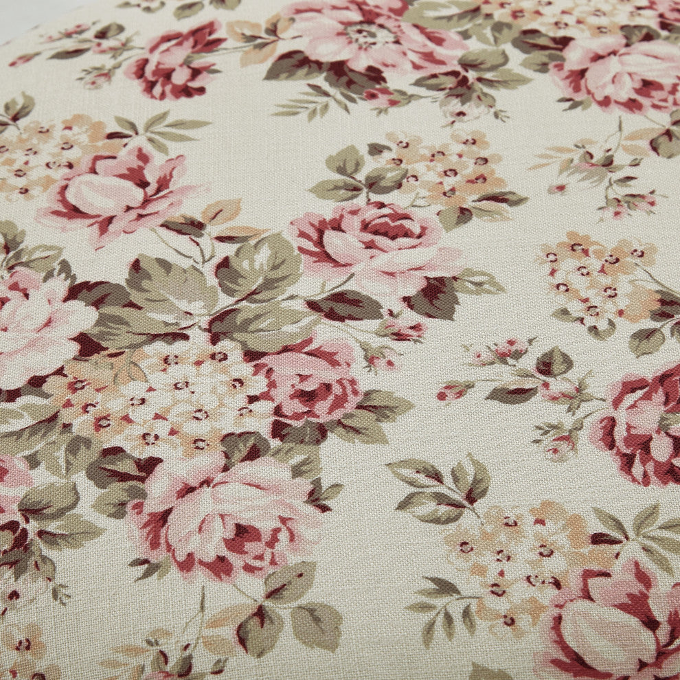 Rustic Manor Brookelynn Ottoman, Upholstered, Linen, Cluster Red