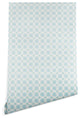 Deny Designs Caroline Okun Scandinavian Daisy Chain Wallpaper, Blue, 2'x8'