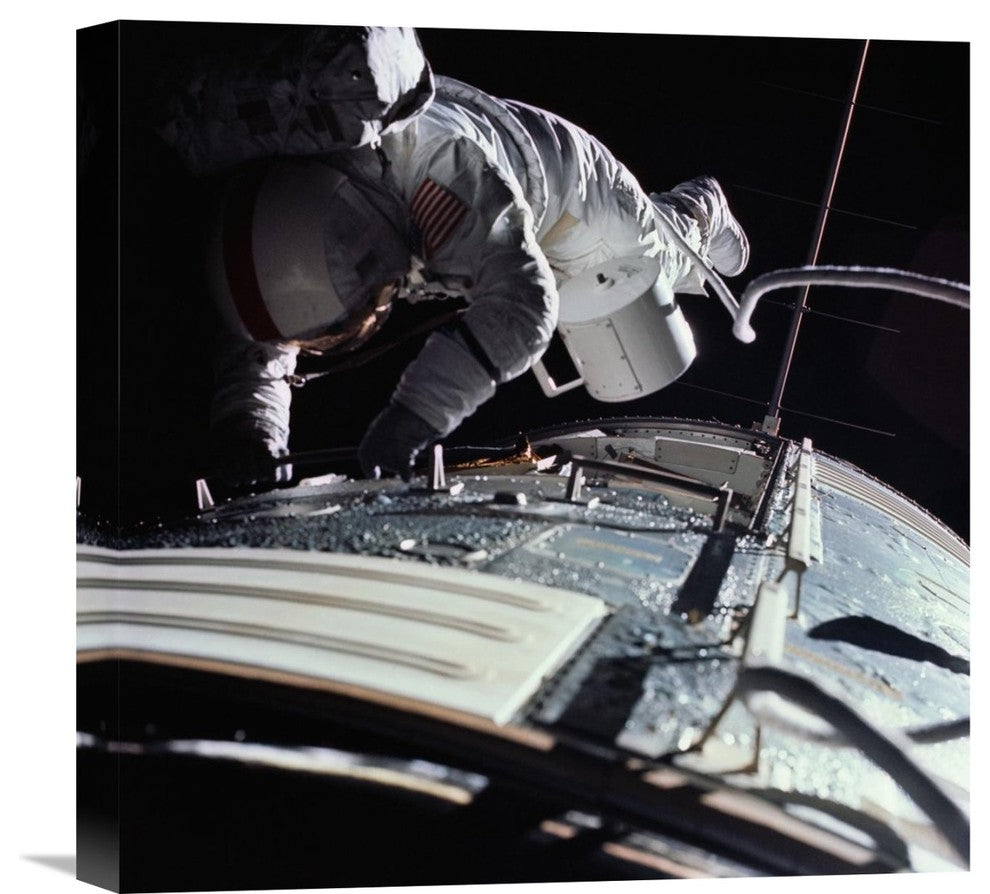 "Extra Vehicular Activity, Apollo 17, 1972" Canvas Giclee by NASA, 18"x18"