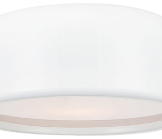 Campton 3 Light Drum Shade Flush Mount With White Finish