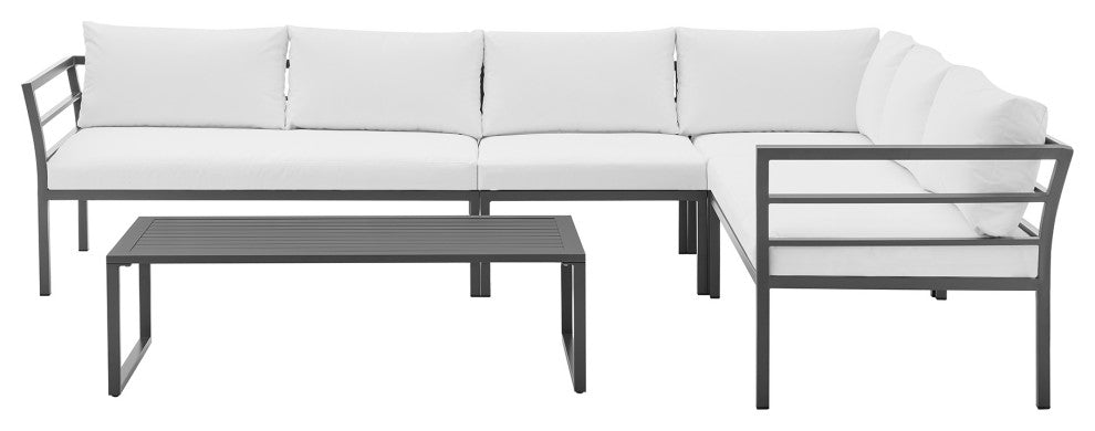 Manhattan Comfort 5-Piece Sunnyside Corner Patio Conversation Set