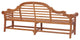 Teak Wood Lutyens Quadruple Outdoor Patio Bench, 8 Foot