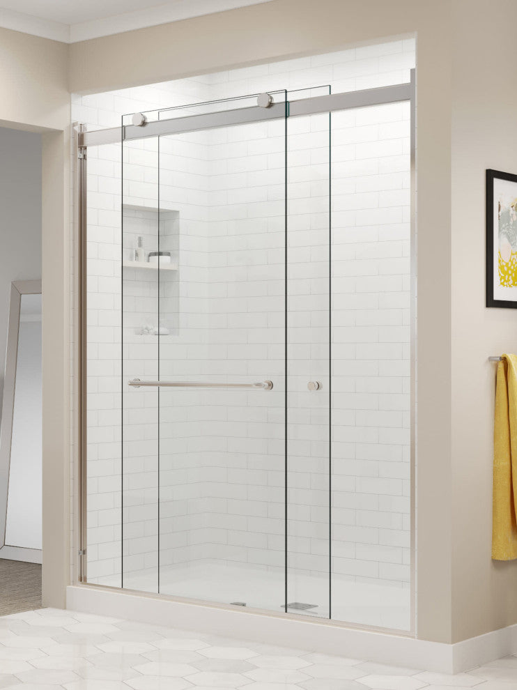 Basco RTLA05B6070CL Rotolo 70"H x 60"W Sliding Frameless Shower - Brushed