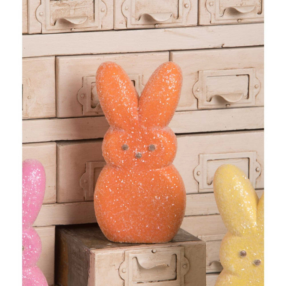 Bethany Lowe Peeps Orange Bunny Figurine Spring Decoration Licensed