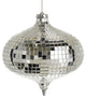 6" Glamorous Mirrored Glass Disco Onion-Shaped Christmas Ornament