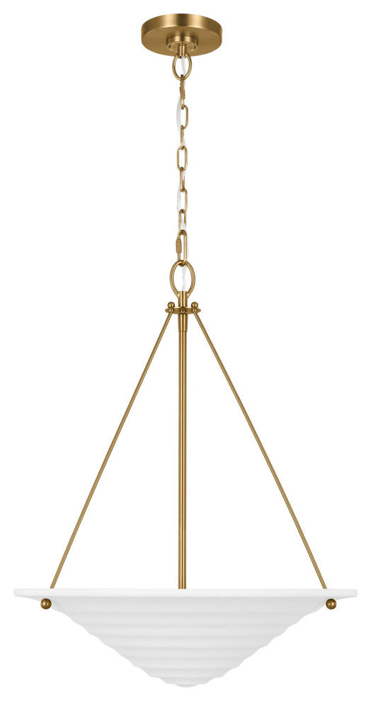 Dosinia Large Pendant, Textured White