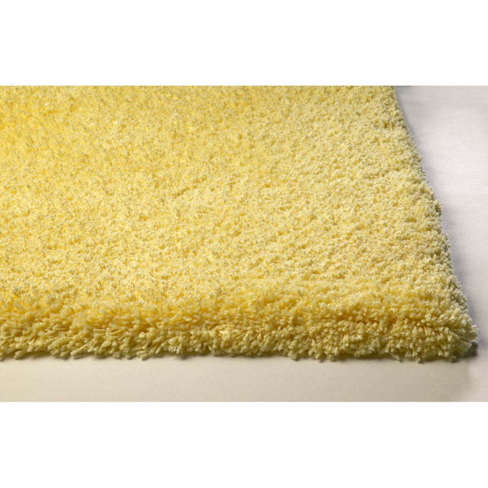 KAS Bliss 1574 Canary Yellow Shag Area Rug, 5' x 7'