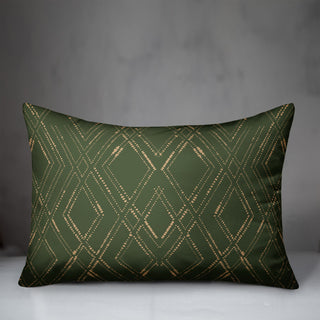 Green and Gold Diamond 20x14 Spun Poly Pillow