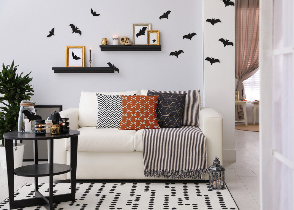 16"x16" Cross Bones Decorative Throw Pillow, Sienna