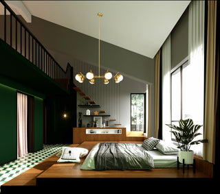 Z-Lite 7517-8 Realm Sphere 8 Light 44"W Chandelier - Matte Black