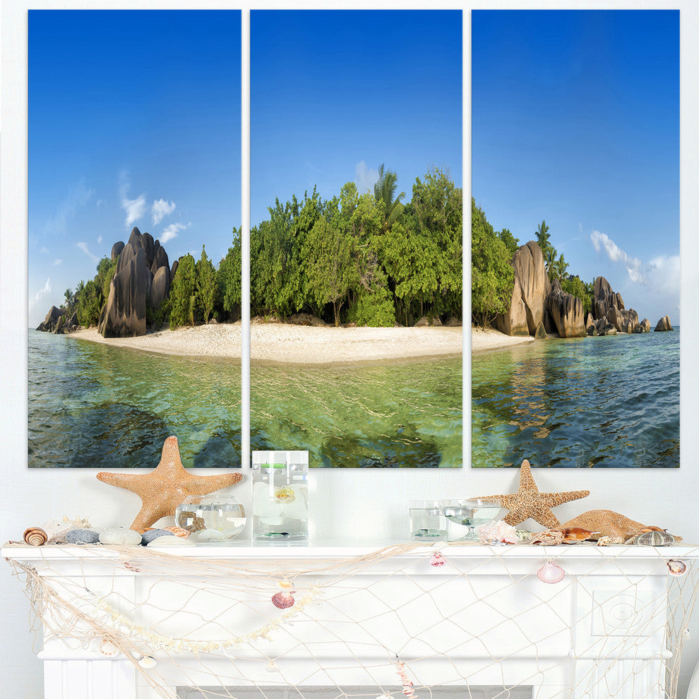 "Paradise on Earth Seychelles Island" Wall Art, 3 Panels, 36"x28"