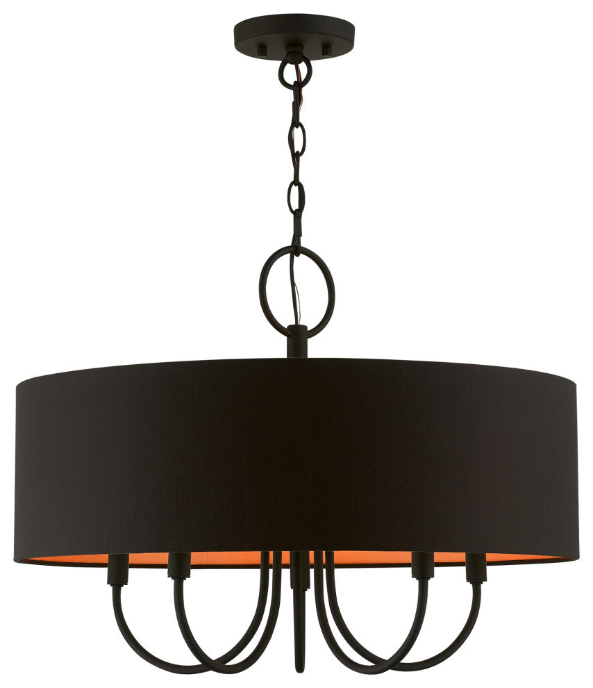 Livex Lighting 5 Light Black Pendant Chandelier