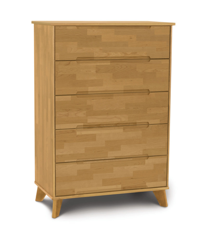 Linn 5 Drawer Wide Dresser, Natural Cherry