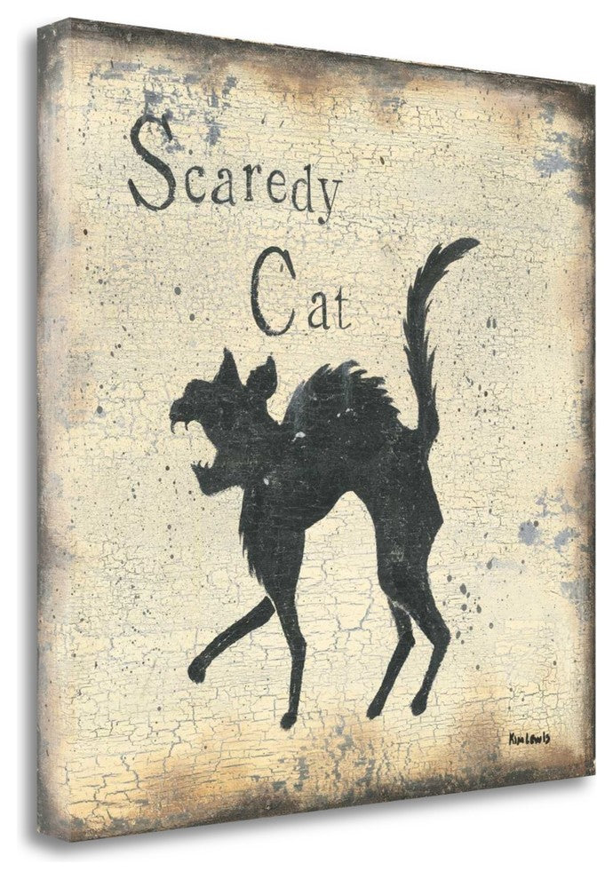 "Scaredy Cat" By Kim Lewis, Giclee Print on Gallery Wrap Canvas, Ready to Hang