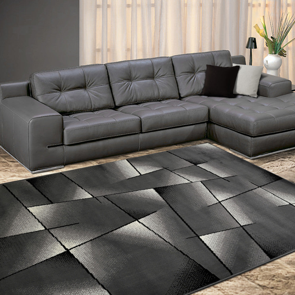 Modern Accent Rug, Gray, 10'5"x7'6"