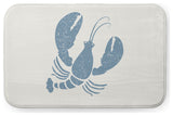 34" x 21" Lobster Bathmat, Dusty Smoke and White