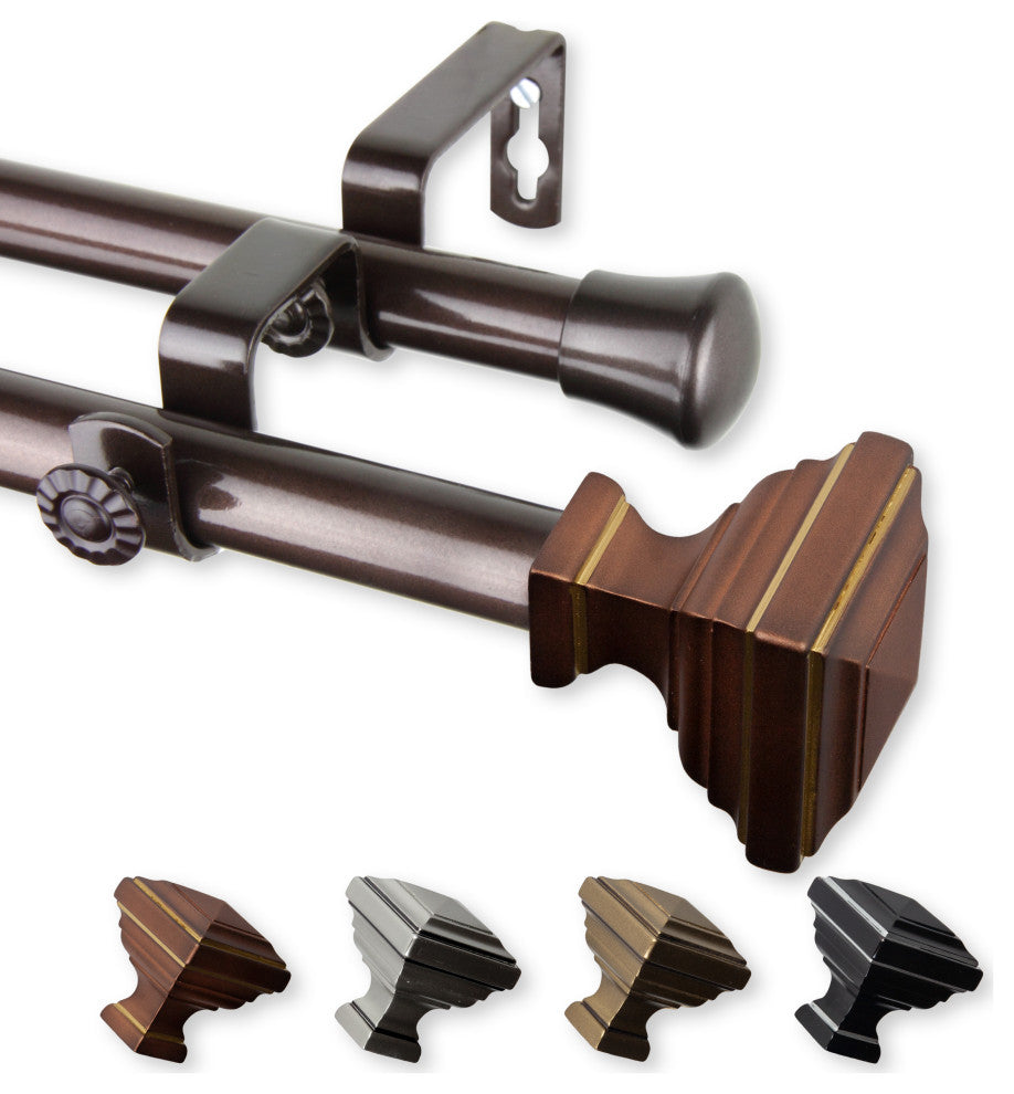 Kira 13/16" Double Curtain Rod Cocoa