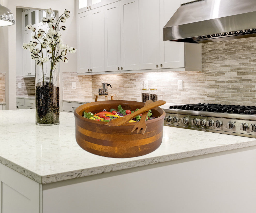 3-Piece Wood Salad Bowl Set, Medium, Large