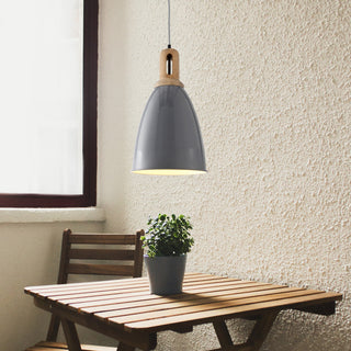 1-Light Pendant with Gray Cone Shade