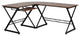 Teakwood Laminate L-Shape Computer Desk With Pull-Out Keyboard Tray