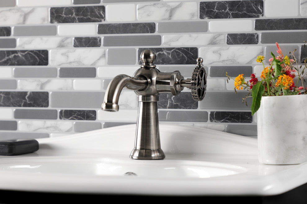 Kingston Brass KS354CGVN Single-Handle Bathroom Faucet, Push Pop-Up