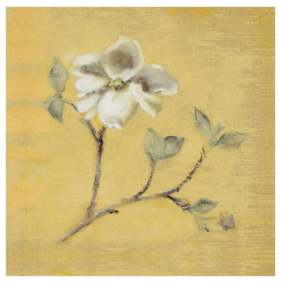 "Dogwood Blossom on Gold" Digital Paper Print by Cheri Blum, 26"x26"