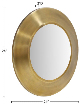 Sphere Iron Frame Mirror, Gold, 24" W x 2" D x 24" H