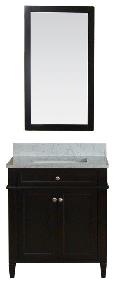 Samantha 30" Bathroom Vanity With Carrera Marble Top