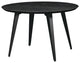 LeisureMod RTM47BL Ravenna Modern Round Wood 47" Ebony Metal Legs Dining Table