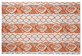 Honeycomb Stripes Rug, Orange, 4'x6'