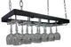 Rogar Hanging Wine Glass Rack, Black