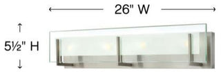Hinkley Lighting 5654 Latitude 26"W 4 Light Bath Bar - Brushed Nickel