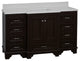Nantucket 60" Bath Vanity, Chocolate, Quartz, Single Vanity
