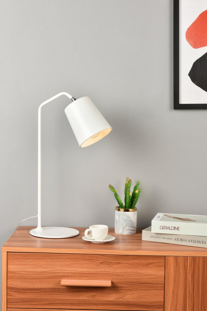 Lena 1-Light White Table Lamp