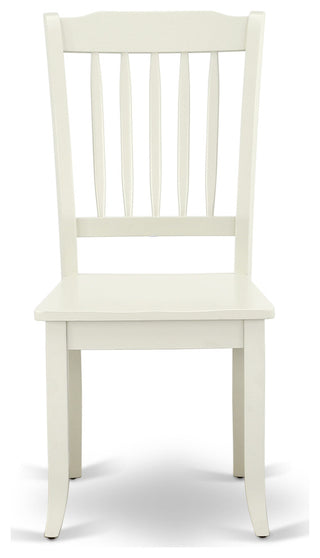 Shda5-Lwh-W 5Pc Round 42 Inch Table And 4 Vertical Slatted Chairs