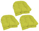 16" Spun Polyester Solid Outdoor U-Shaped Tufted Chair Cushions, Set of 6, Lime