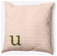 18" x 18" Modern Monogram Indoor/Outdoor Polyester Throw Pillow, Olive
