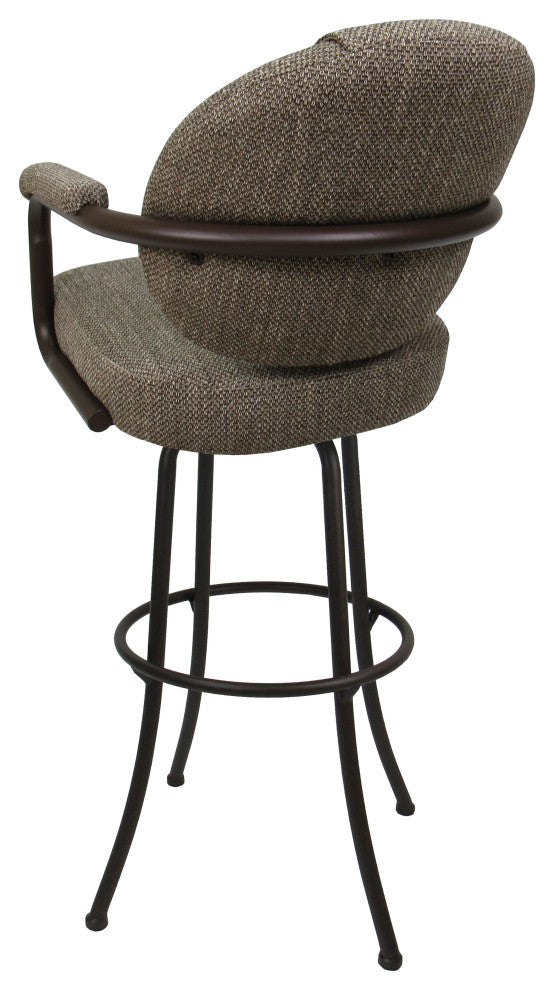 Swivel Counter 26", 30" or Extra Tall 34" Metal Bar Stool M-70, Plumley Cocoa - Brown, 26"
