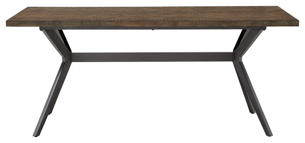 Leiana Driftwood Grey Finish and Black Metal Base 4 - Person Dining Table