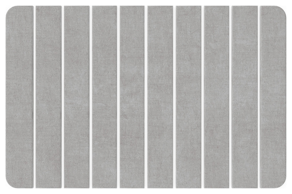 CastelloUSA Diatomite Quick Dry Stone Bath Mat, 24"x15", Medium, Gray