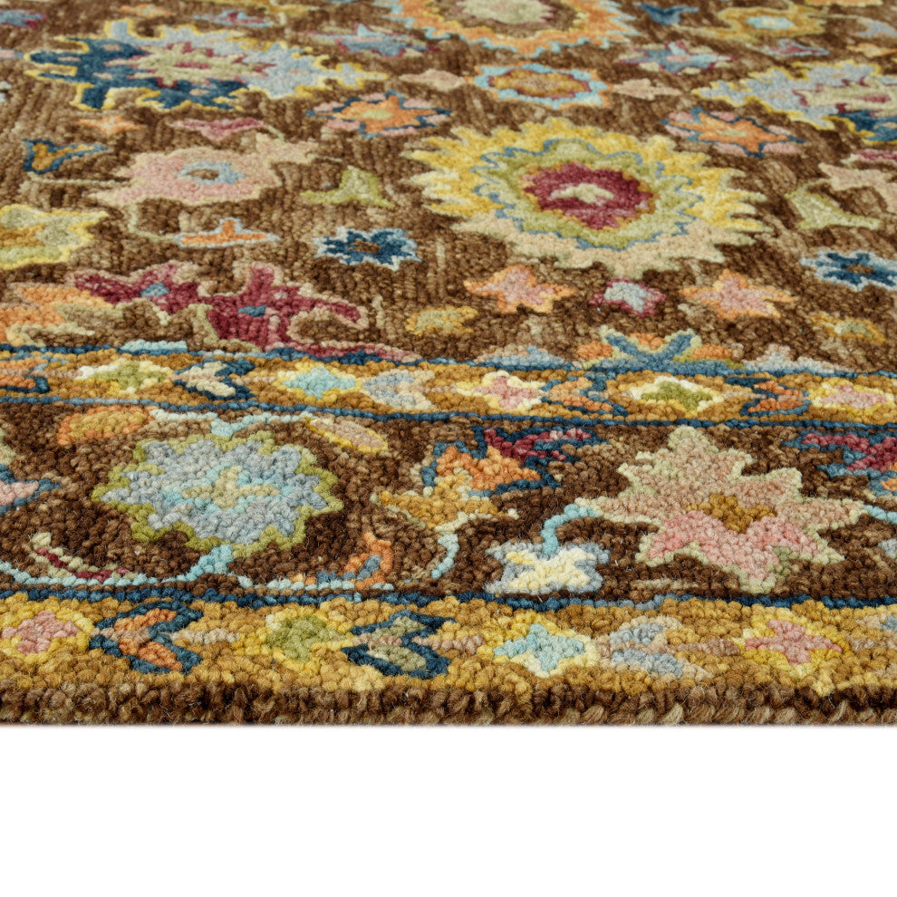 Jackson Traditional Brown Hand-Hooked Area Rug 8' x 10'