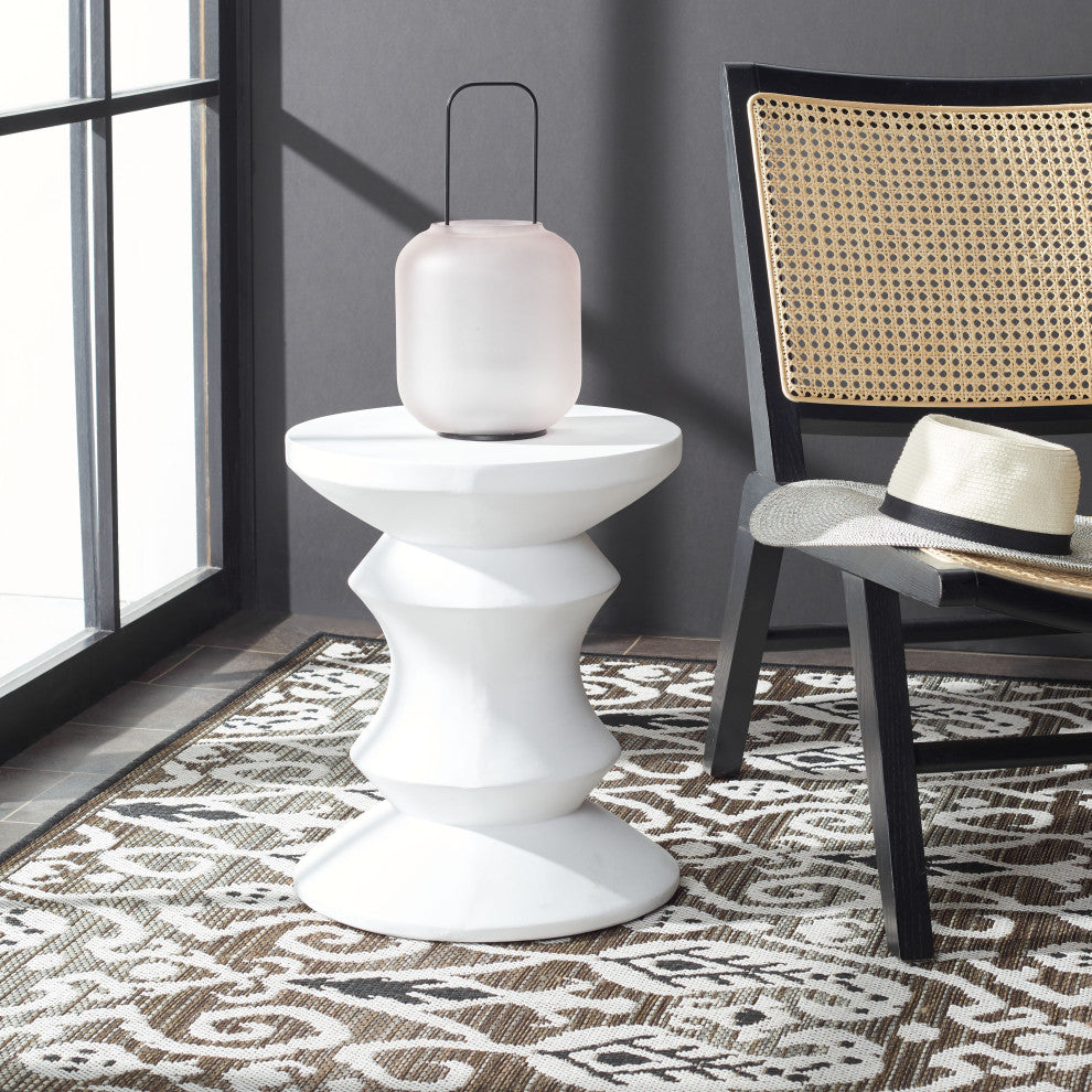 Safavieh Katara Concrete Accent Stool Ivory