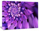 Blue Flower Shaped Fractal Art, Floral Canvas Art Print, 20"x12"