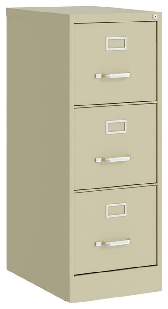 Hirsh 22-in Deep 3 Drawer Letter Width Vertical Metal File Cabinet - Putty/Beige