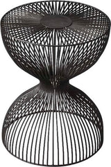 Contemporary Hourglass Iron Side Table
