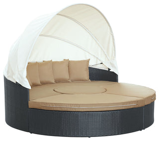 Quest Canopy Outdoor Patio Daybed, Espresso Mocha