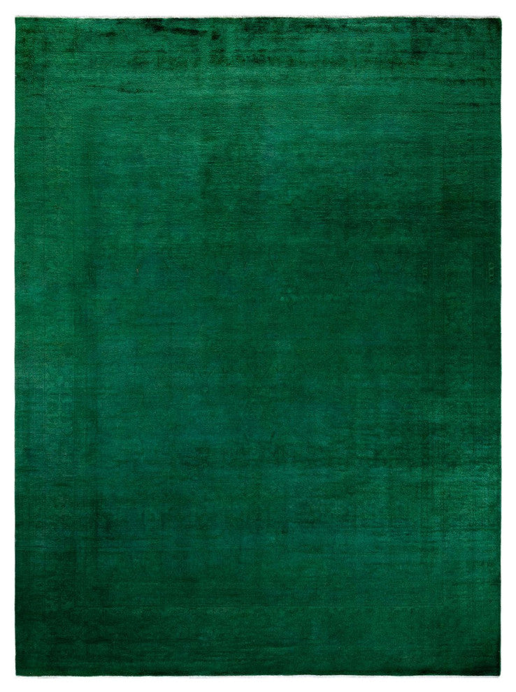 Overdyed, One-of-a-Kind Hand-Knotted Area Rug Green, 8'2"x10'5"