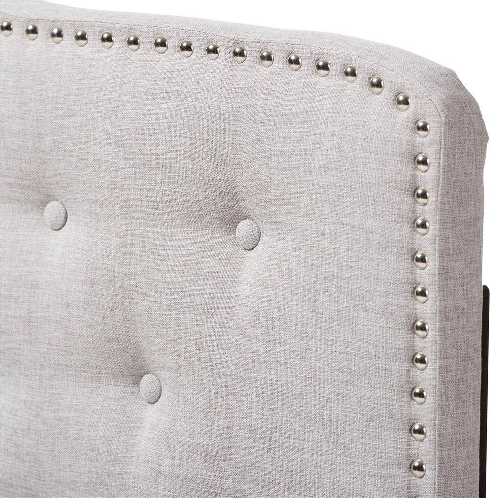 Lucy Modern Grayish Beige Fabric King Size Headboard