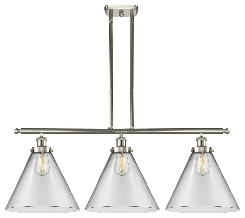 Innovations 916-3I-SN-G42-L Cone 12" 3 Light Island Light, Brushed Satin Nickel